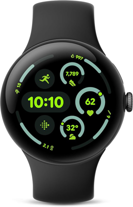 Image de Google pixel watch - Montre intelligente Android avec suivi d'activité - Montre de suivi de la fréquence cardiaque - Boîtier en acier inoxydable 6 Mois de garantie
